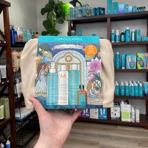 Moroccanoil Frizz Control Set - Cream Bag - 4 Piece Set